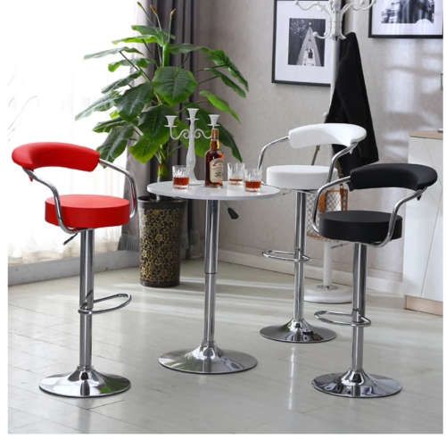 Adjustable Gas Lift Bar Stools Modern PU Leather Hollow Backrest chair New Arrival