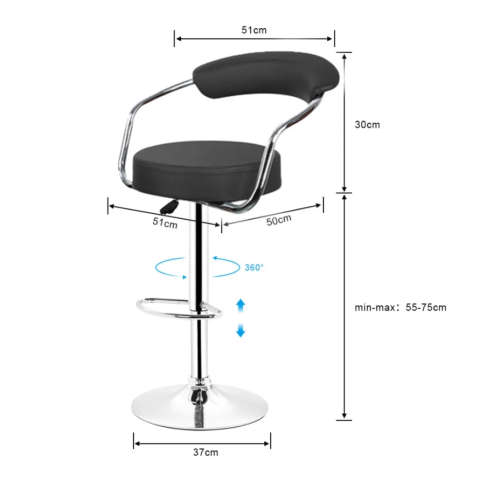 Adjustable Gas Lift Bar Stools Modern PU Leather Hollow Backrest chair New Arrival