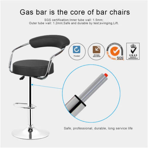 Adjustable Gas Lift Bar Stools Modern PU Leather Hollow Backrest chair New Arrival