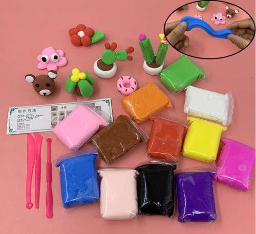 Modelling Super Light Air Crafting Clay & 3 Tools (12 Colours)
