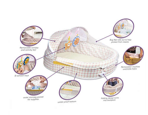 Portable Baby Travel Bassinet - Blue