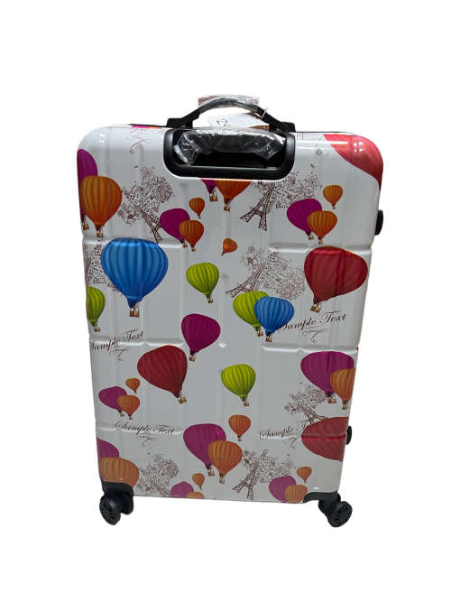 3 Piece Hard Outer Shell 360 Degree Rotating 4 Wheel Spinner Luggage Set - Hot Air Balloon Print