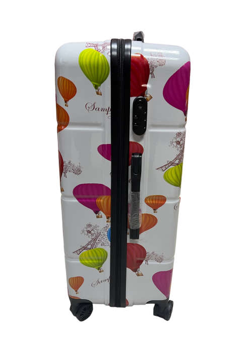 3 Piece Hard Outer Shell 360 Degree Rotating 4 Wheel Spinner Luggage Set - Hot Air Balloon Print
