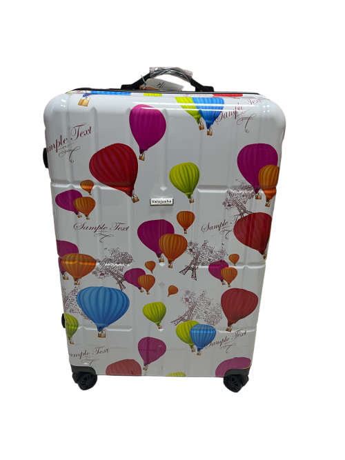 3 Piece Hard Outer Shell 360 Degree Rotating 4 Wheel Spinner Luggage Set - Hot Air Balloon Print