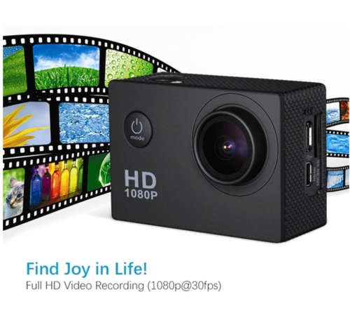 Waterproof HD Sports Camera 1080P - Black