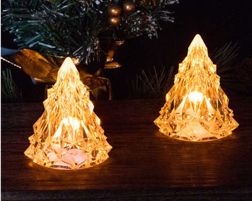 Flameless LED Electronic Candle Light Tree Shape LED Candle Crystal Light