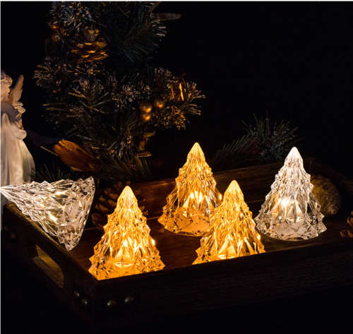 Flameless LED Electronic Candle Light Tree Shape LED Candle Crystal Light