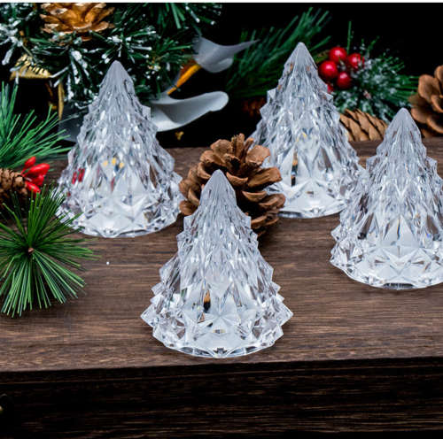 Flameless LED Electronic Candle Light Tree Shape LED Candle Crystal Light