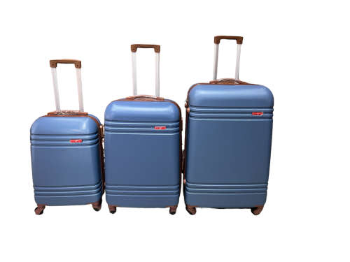 3 in 1 Super High Quality Hard Outer Shell Suitcase With Foax Leather Straps Around The Sides NEW