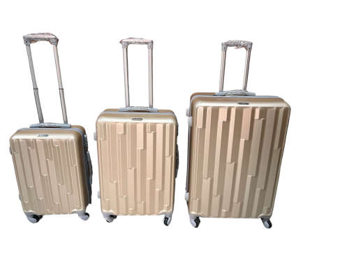 3 in 1 Super High Quality Hard Outer Shell Suitcase Set Beaitiful Pattern Design Golden - BRAND NEW