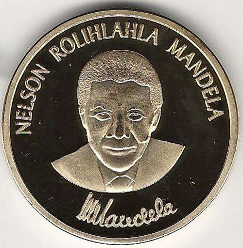 Nelson Mandela Robben Island 1oz .999 24k Gold Clad Coin