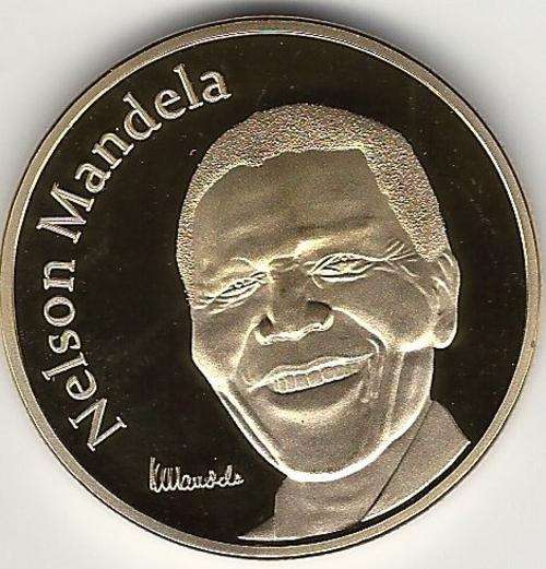 Nelson Mandela Invictus Gold Clad Medalion