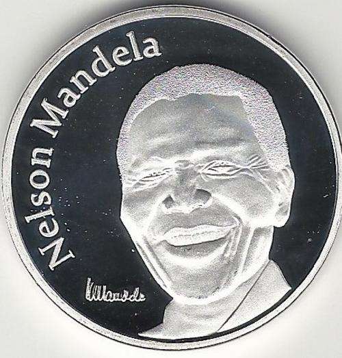 Nelson Mandela Invictus Silver Clad Medalion