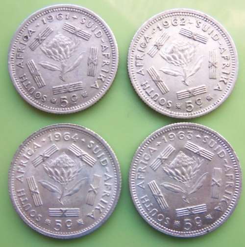1961 to 1964 5 cent