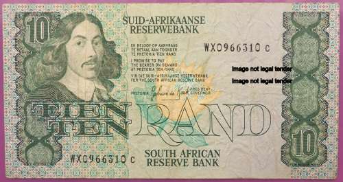 Gerhard De Kock Ten rand. R10.00 replacement note with hand written purchase message