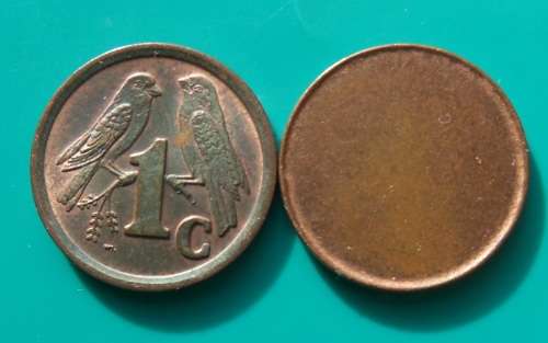 South Africa blank 1 cent planchet
