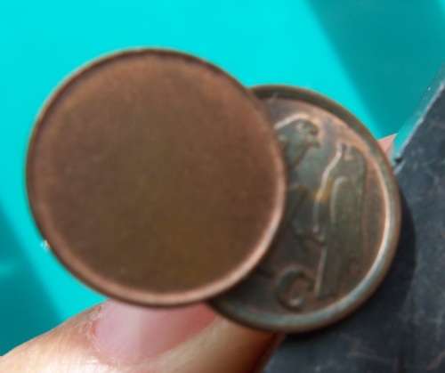 South Africa blank 1 cent planchet