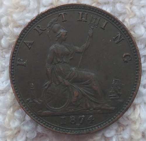 Great Britain 1874H farthing in great condition