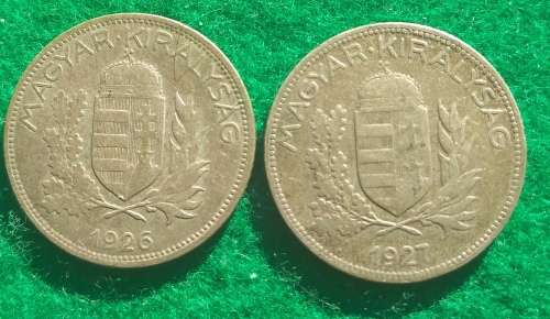 Hungary 1926 and 1927 1 Pengo