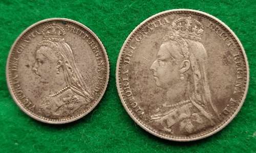 Great Britain 1889 6 pence and shilling