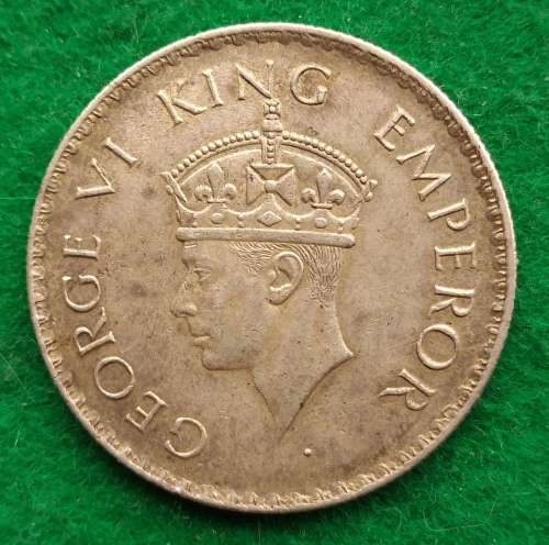 British India 1938 Rupee with dot