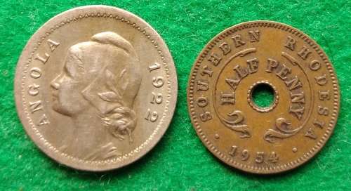 Angola and Rhodesia coins