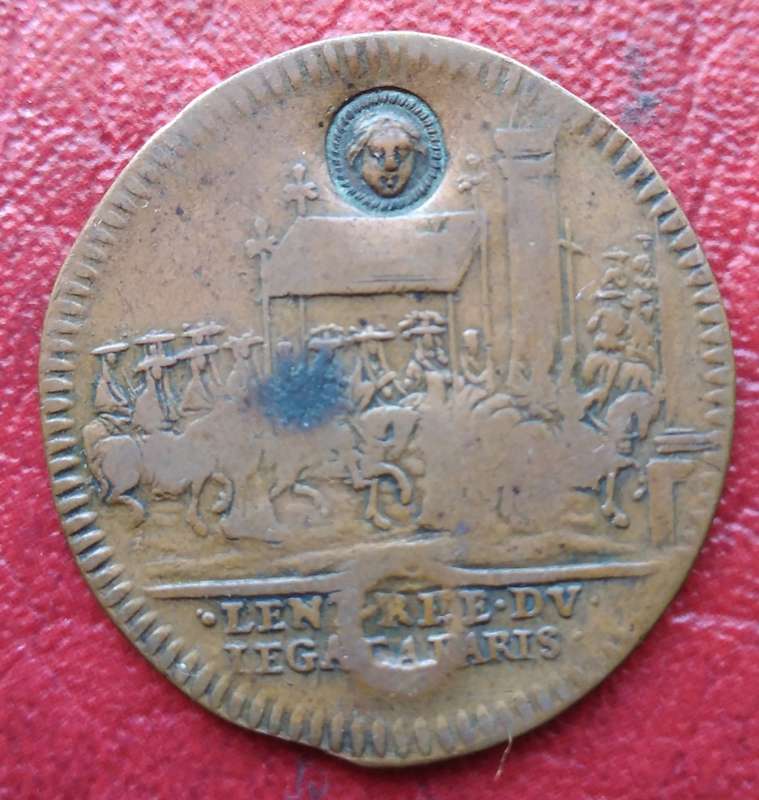 Louis and Maria 1664 counter token with counter stamp