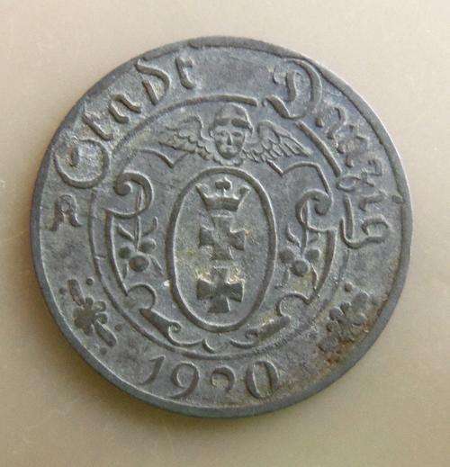 Danzig 1920 Zinc 10 Pfennig in great condition,,scarse low mintage coin