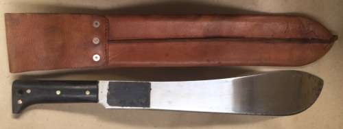 1940 Legitimus Collins No. 1250 machete.....with remnant of paper label and original scabbard