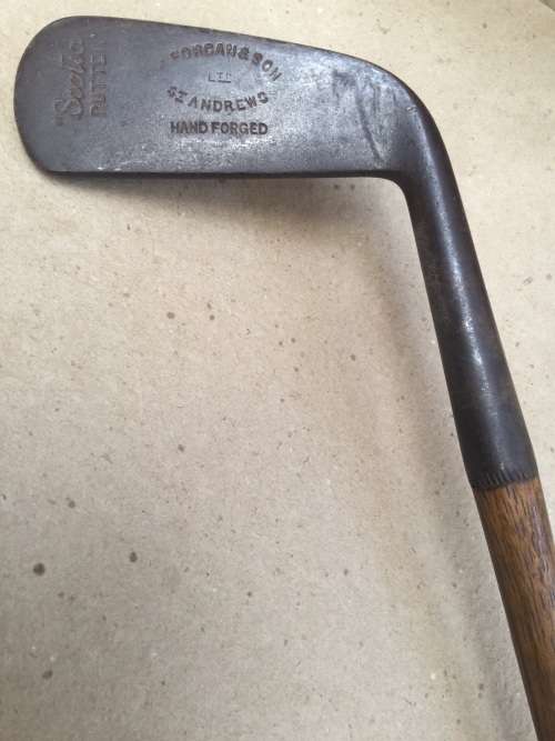 Antique hickory shaft circa 1901-1908 hand forged  "Scotia" putter.....Forgan & Sons St. Andrews