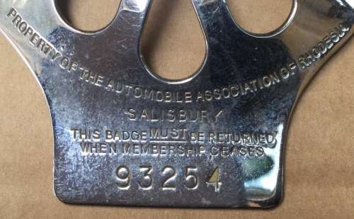 Rhodesia AA car badge
