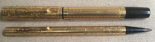 Waterman's 1903 "Ideal" gold filled pen and mechanical propelling pencil set
