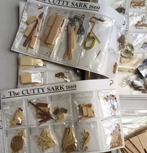 Cutty Sark 1:78 scale model. Box has been opened but small contents still within sealed packets