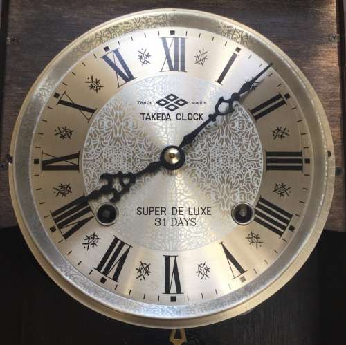 Takeda 31 day wall clock, fully working, with key