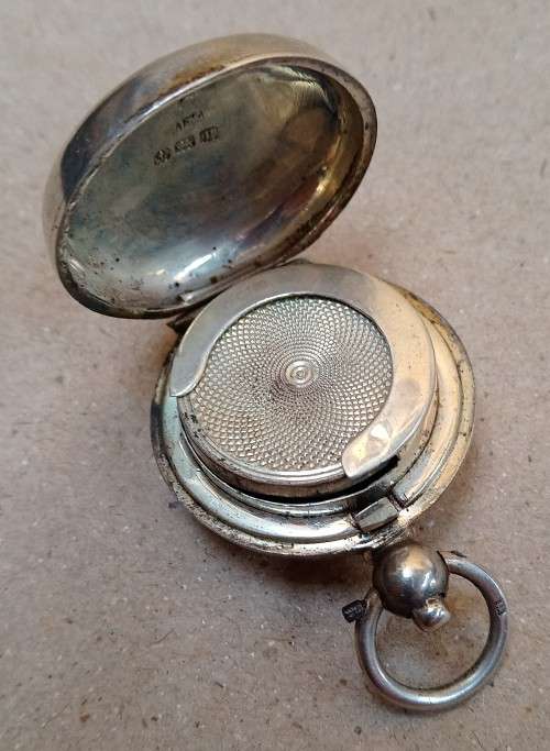 Sterling silver sovereign case having English hallmarks...well used with few knocks