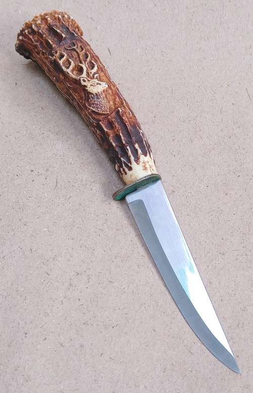 Solingen sheath knife, overall length 16.5 cms...with faux antler handle