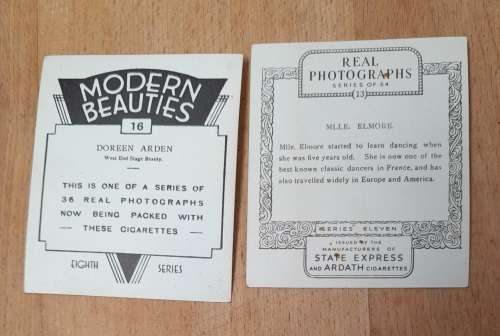 Vintage risqué real photographs from State Express cigarettes