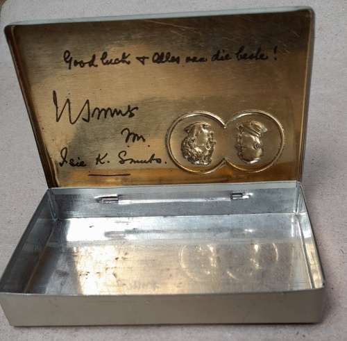 1943 Christmas tin of toffee, now empty