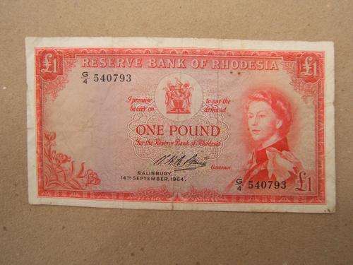 Rhodesia.....One Pound....14th September, 1964.....as per photo