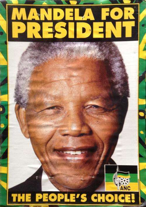 1994 Mandela Election Poster, actually used, remarkably good condition.....postage R43-00