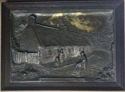 Burns Cottage in Brass Relief 370 x 270 mm