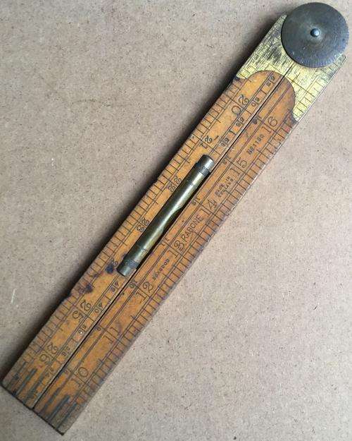 Rabone boxwood 36" Folding Rule with Spiritlevel and Inclinometer