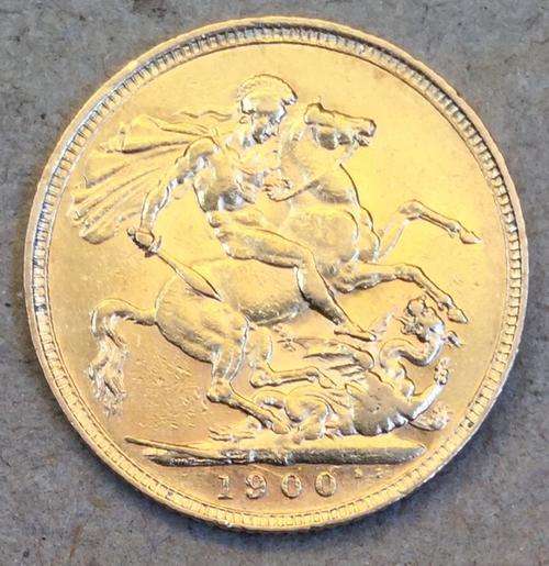 1900 22k Gold Sovereign.....Melbourne Mint mark....7.98grams