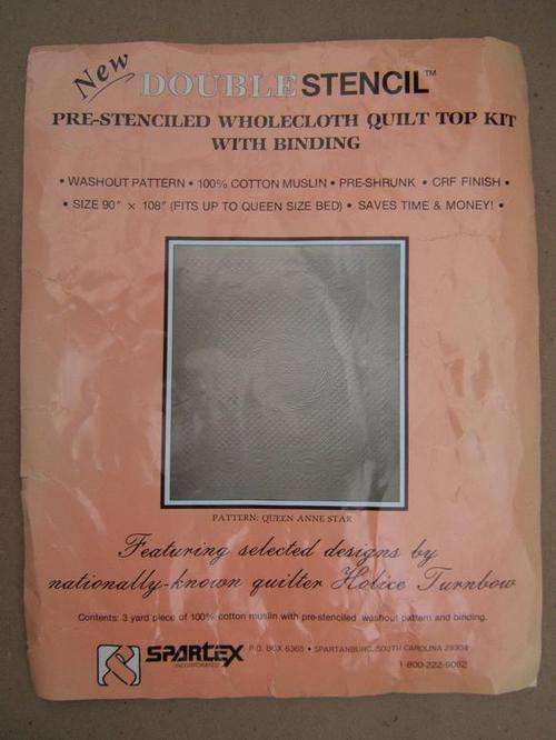 SPARTEX..pre-stenciled wholecloth quilt top kit