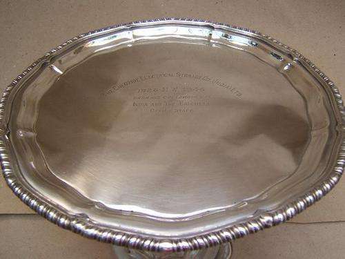 Silver Salver, presented in 1946. 755grams, 270mm diameter