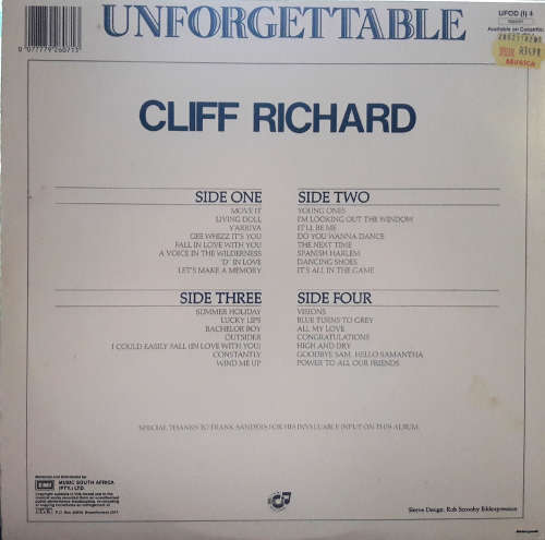 Cliff Richard - Unforgettable 30 Smash Hits Vinyl / LP