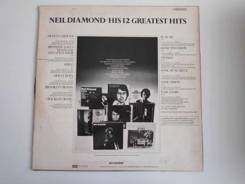 Neil Diamond - His 12 Greatest Hits Picture Vinyl LP Import Ltd Edition