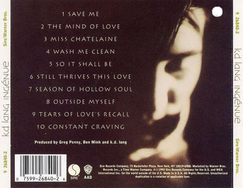 KD Lang - Ingenue CD Import