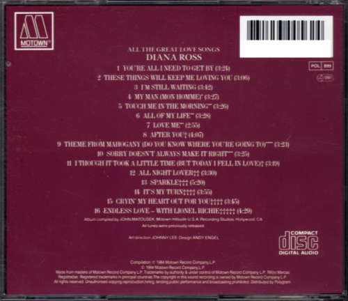 Diana Ross  All The Great Love Songs CD