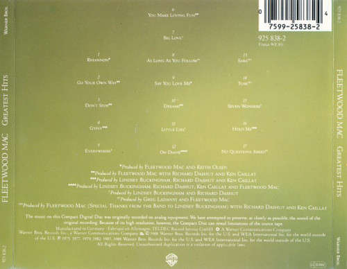 Fleetwood Mac - Greatest Hits CD Import